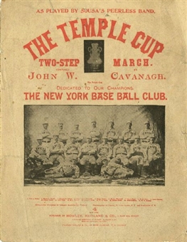 Temple Cup New York Highlanders Base Ball Club Original Sheet Music